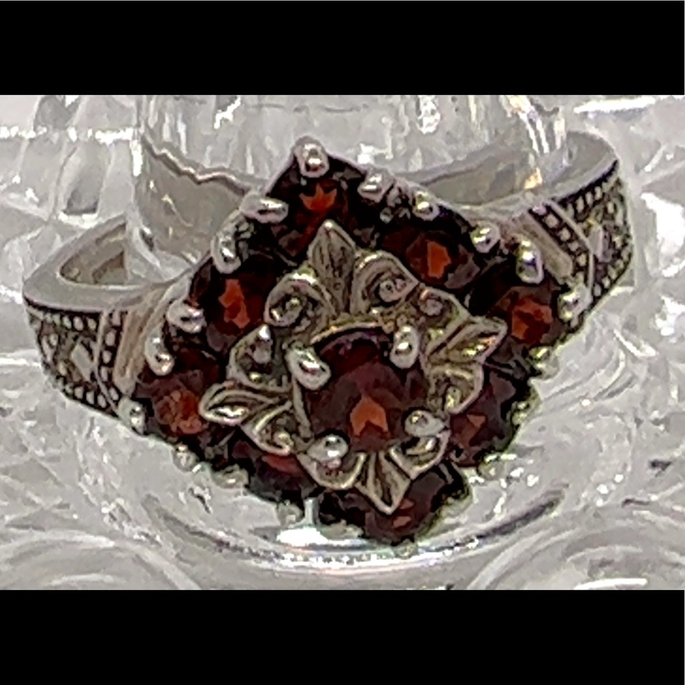 925 Sterling Silver Rubellite Tourmaline Ring & Matching Earrings - Picture 4 of 10